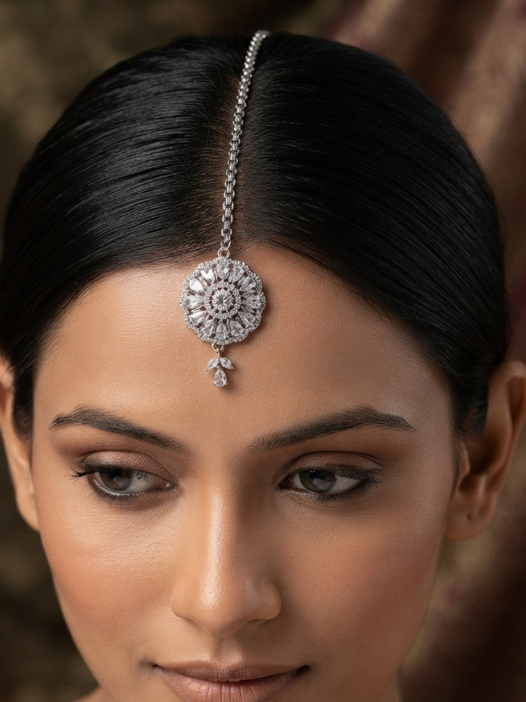 White American Diamond Mangteeka