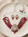 AD Maroon Beads Choker Set