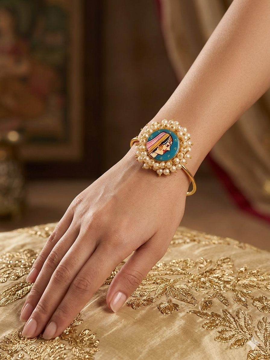 Gold Plated Handcrafted Pearl Bracelet