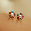 Multicolor stones Stud with pearl