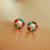 Multicolor stones Stud with pearl