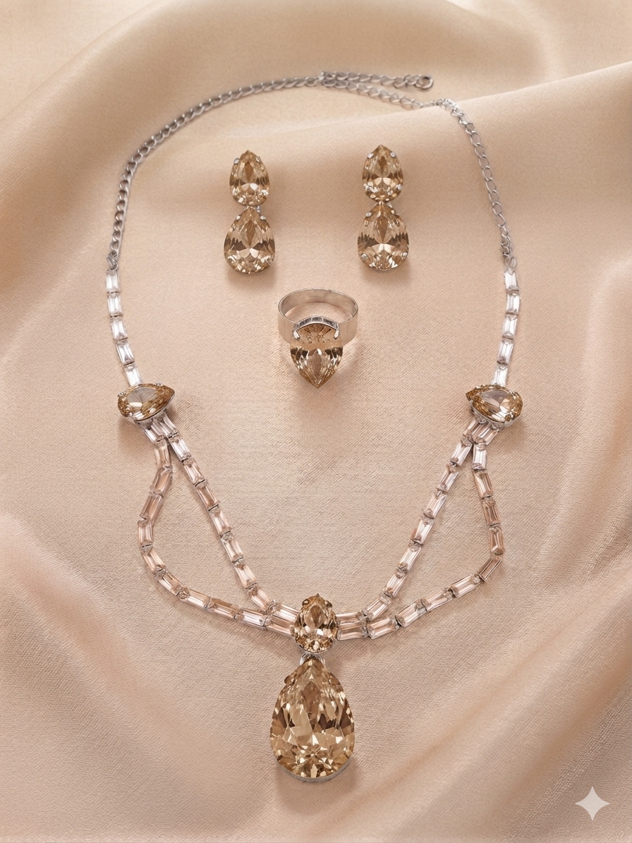 White Cubic Zirconia Stones American Diamond Set
