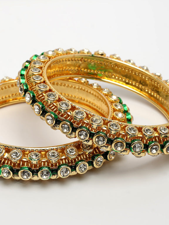 Buy Kundan Green Bangles