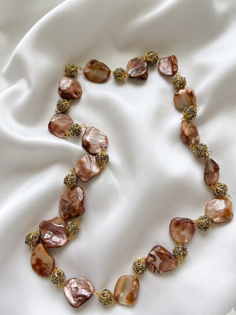 Stylish Colored Pearls Ethnic Mala