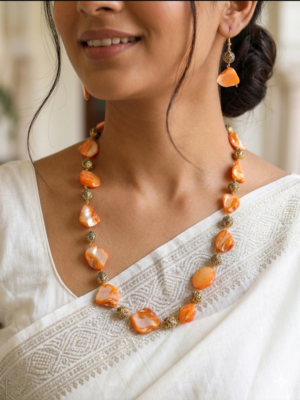 Stylish Colored Pearls Ethnic Mala