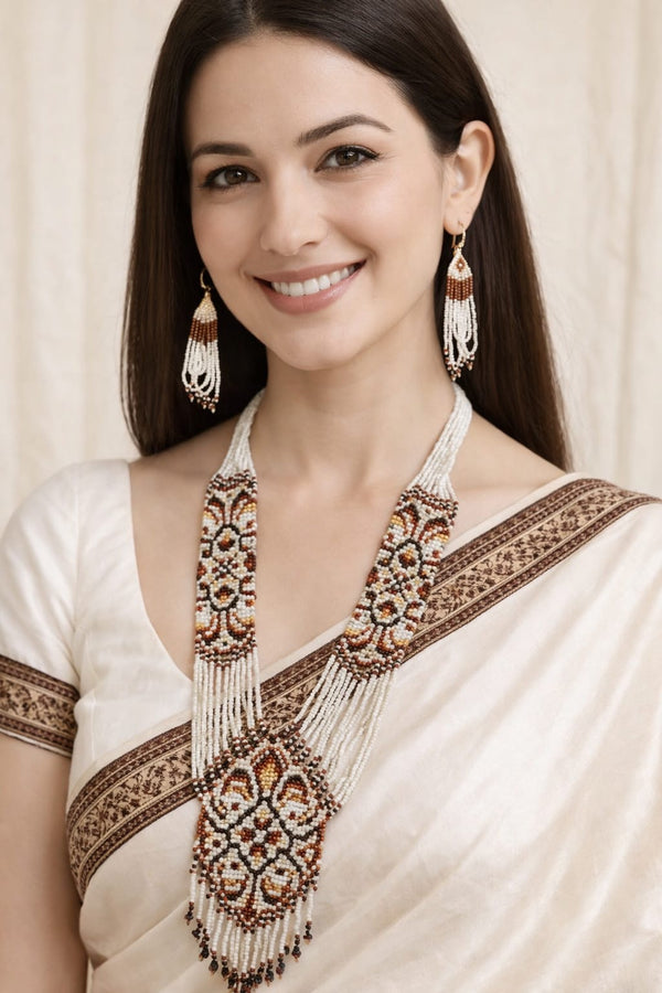 Meraki Trends Multicolor Ukrainian Beaded Long Set