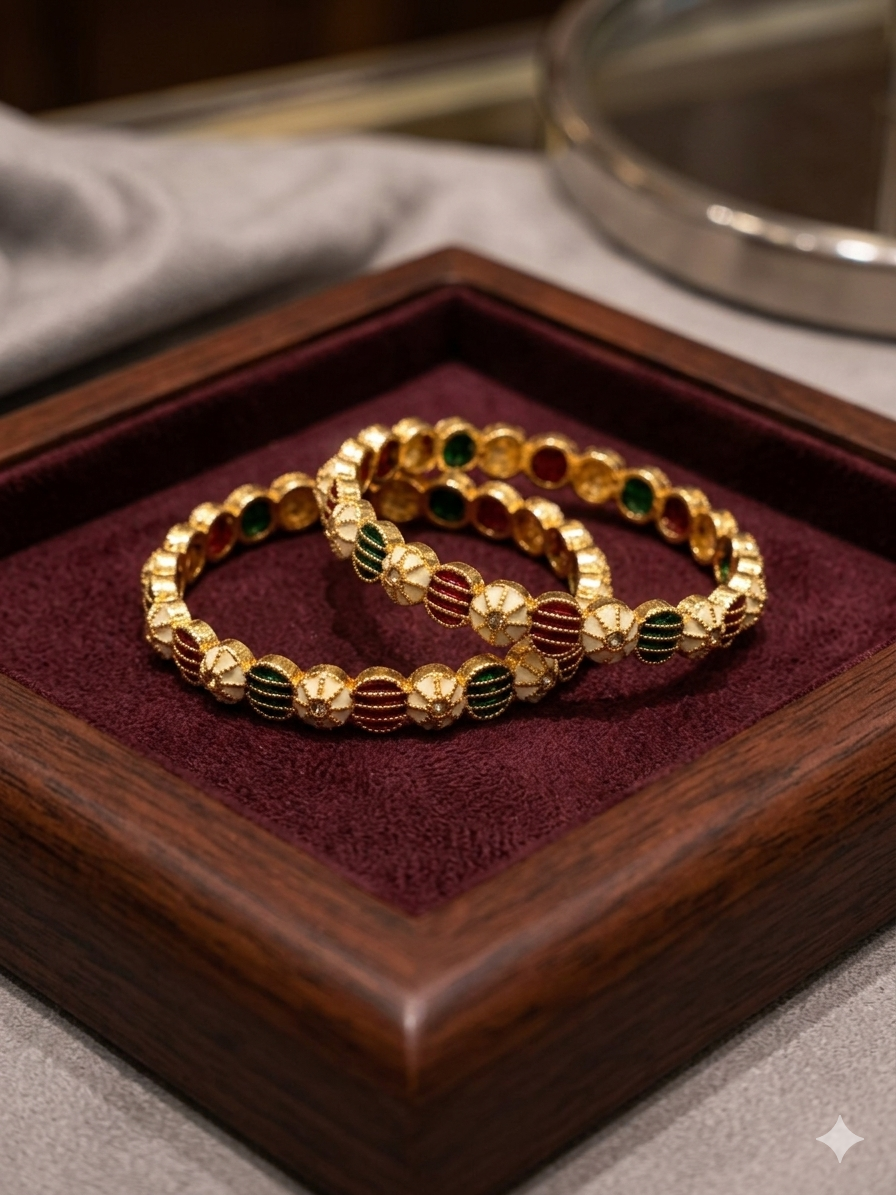 Stunning Meenakari Gold Plated Bangles