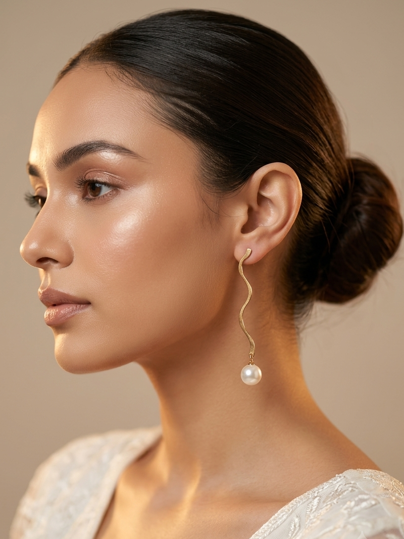 Long Pearl Drop Western Earrings