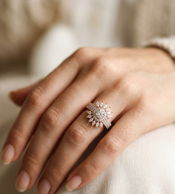 Diamond Flower Ring