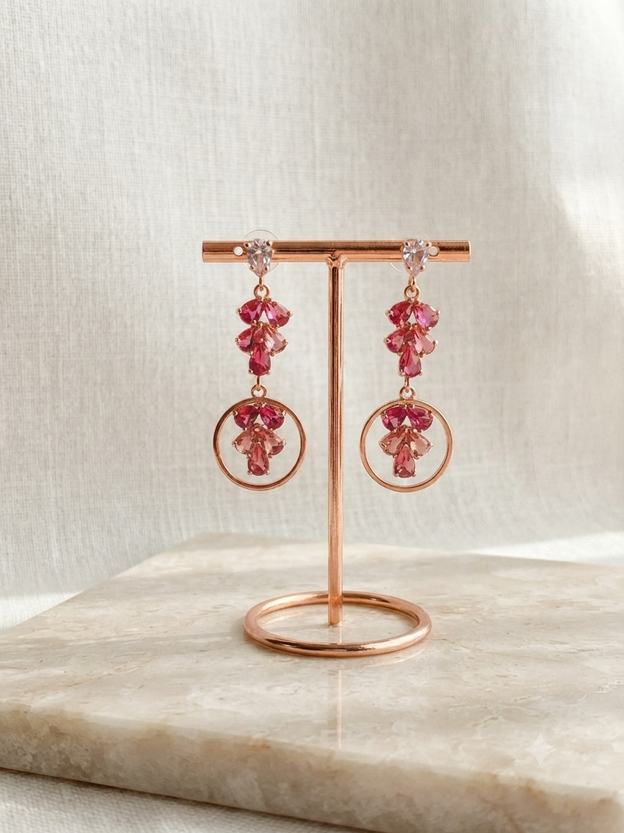 Long Classy Diamond Studded Earrings