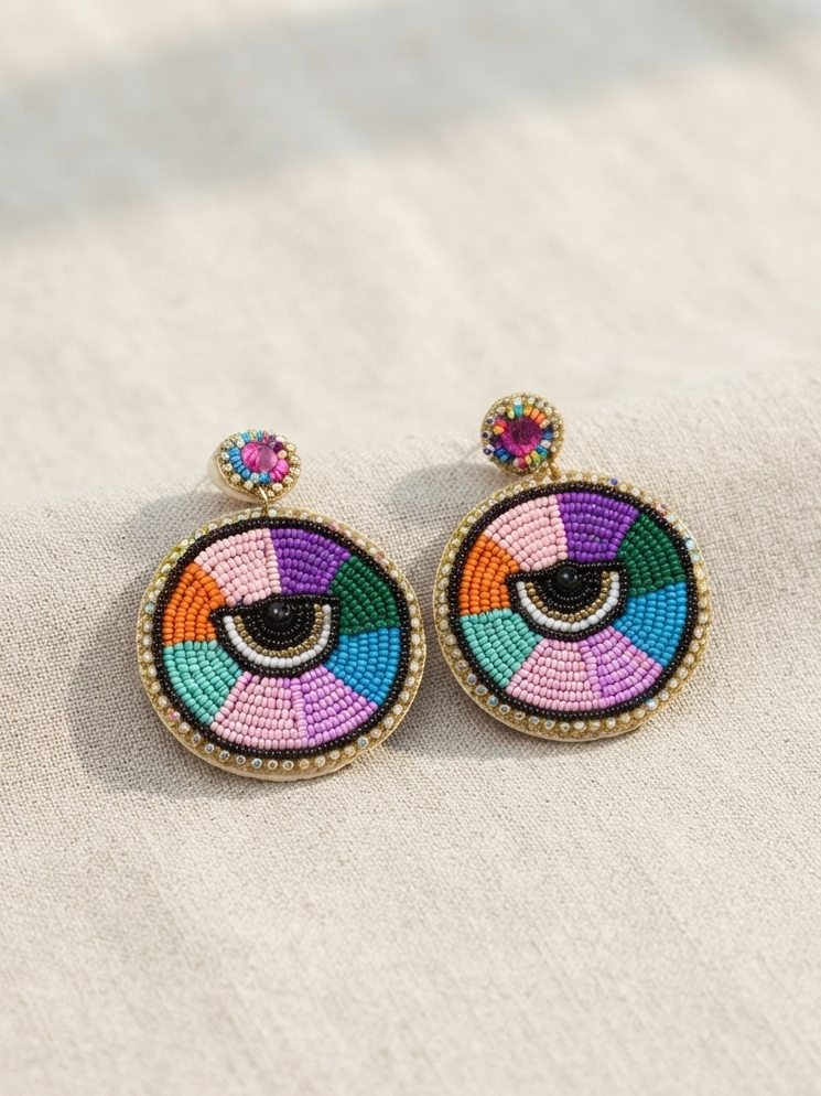 Multicolor Evil Eyes Earrings