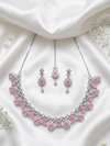 Rhodium Plated CZ Sparkling Necklace Set