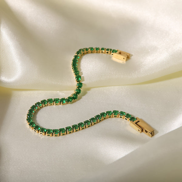Green Stones Chain Bracelet