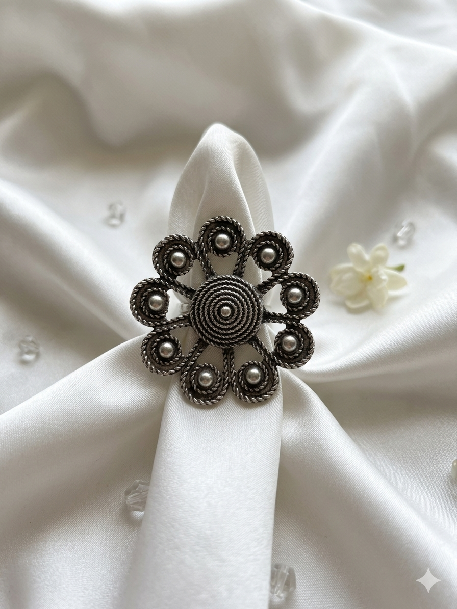 Weather Shine Grey Oxidized Ring