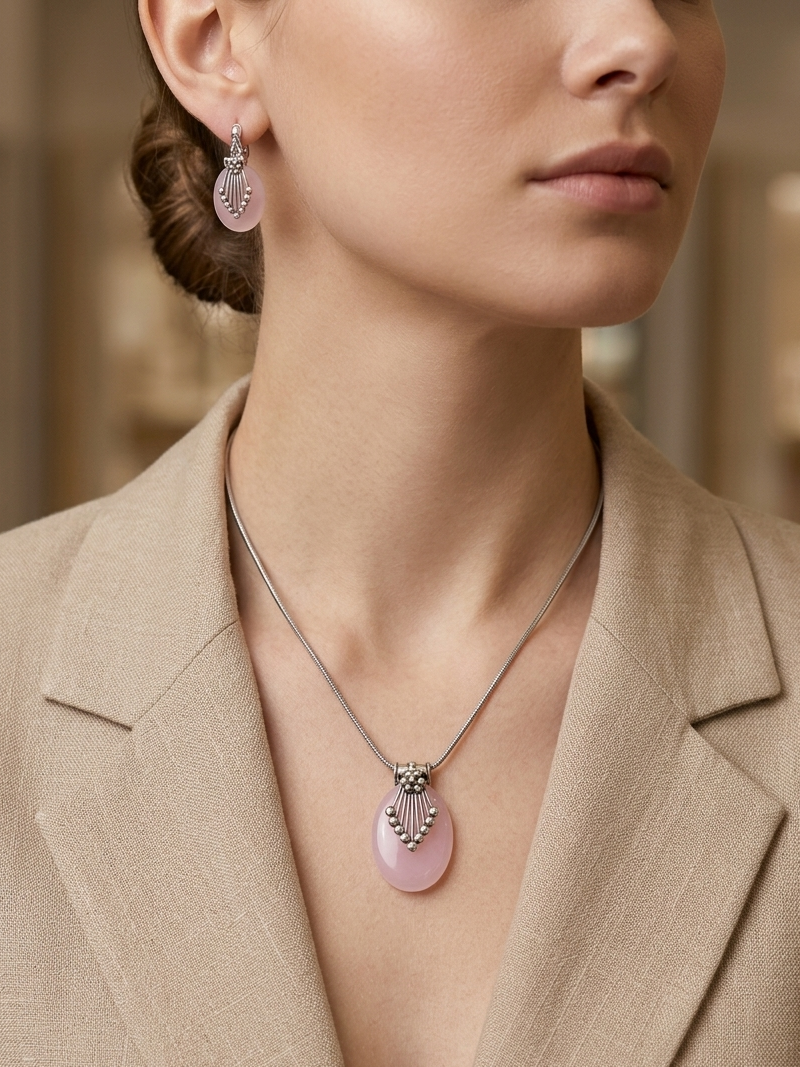 Oval Shaped Resin Pendant Set
