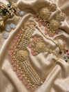 Meraki Light Weight Designer White Beads Polki Set