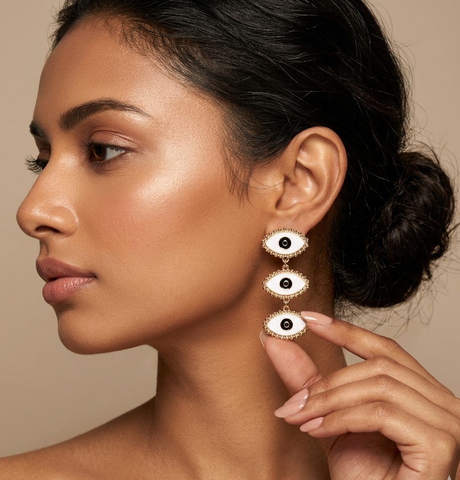 Evil Eye Anti-Tarnish Earring