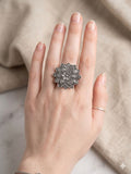 Meraki Trends Oxidized Flower Shaped Ring