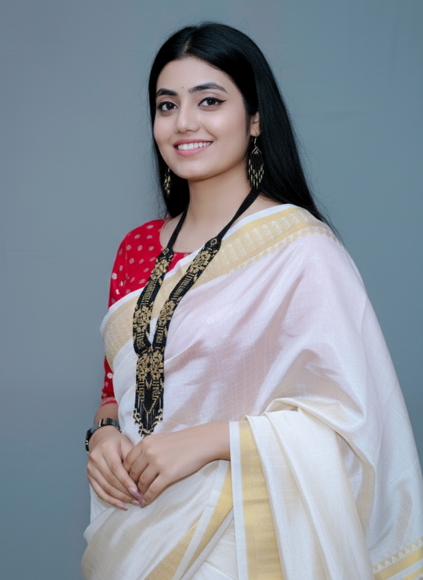 Premium Handmade Golden & Black Seed Beads Beaded Layered Necklace Earrings