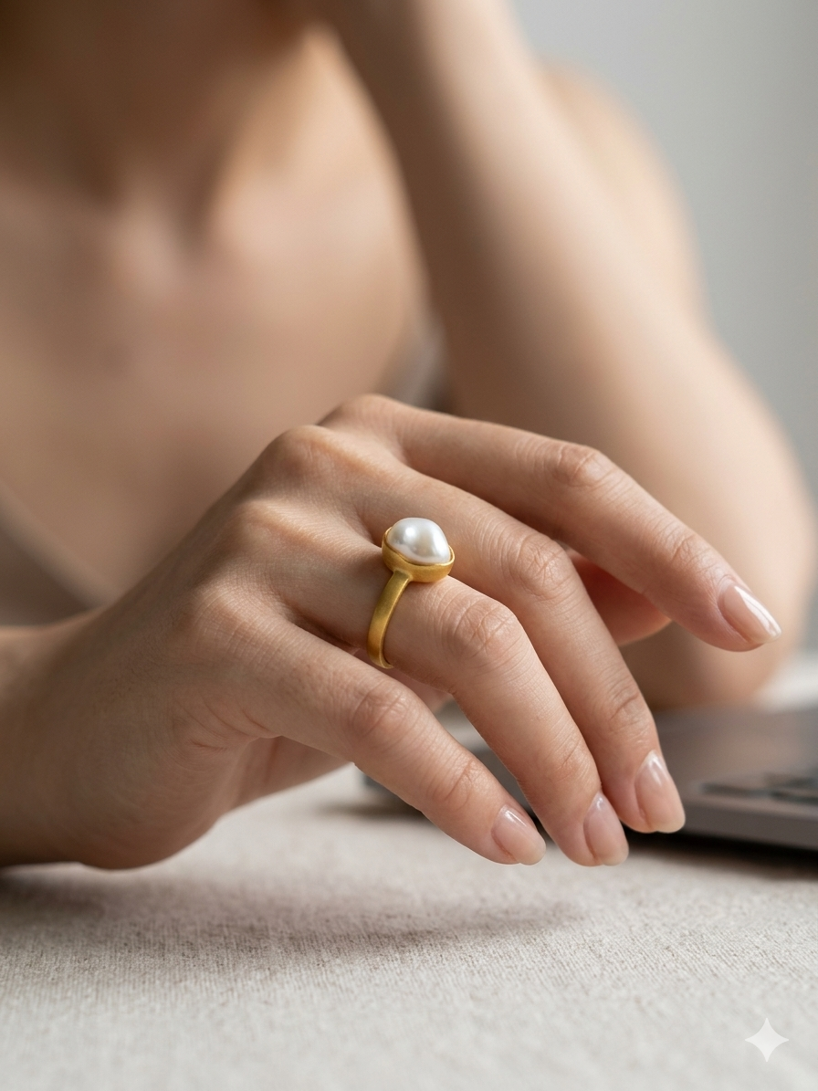Monalisa Stone Brass Rings