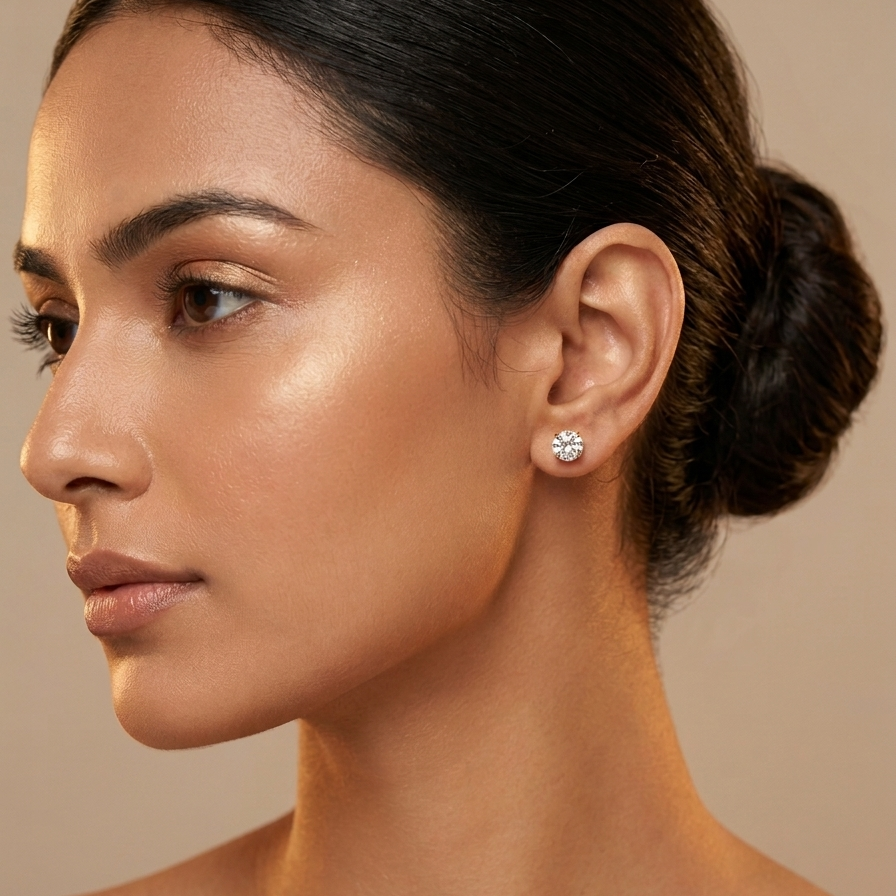 Beautiful White Stone Studs