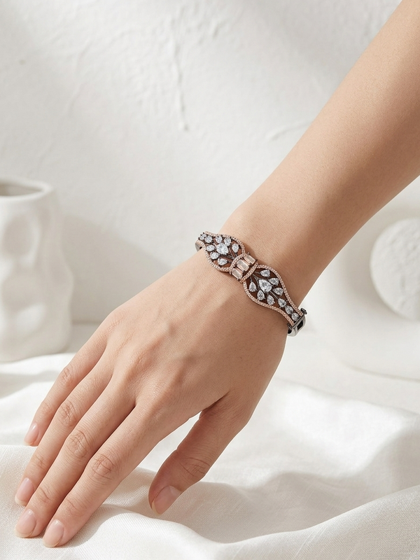 American Diamond Studded Cuff Bracelet