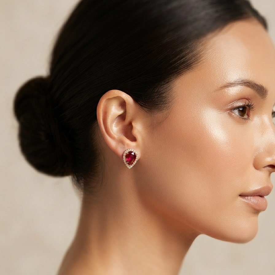 Pear Shaped Crystal Studs