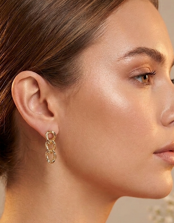 Trio Chain Korean Earrings