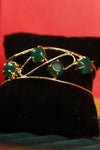 Exquisite Gold PlatedCuff Bracelet With Emerald