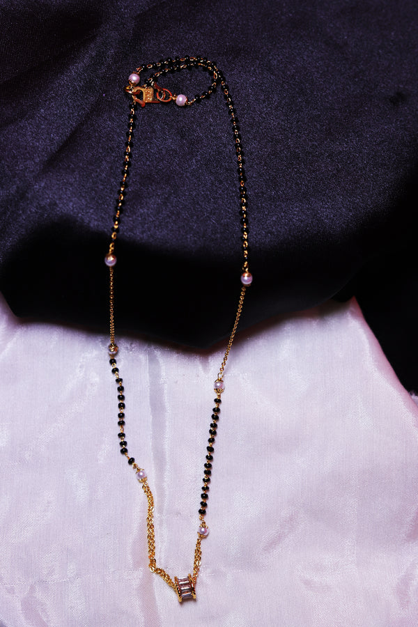 Classy Diamond Studded Mangalsutra with Tiny Pendant