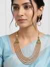 Crystal Multilayered Gold Plated Necklace