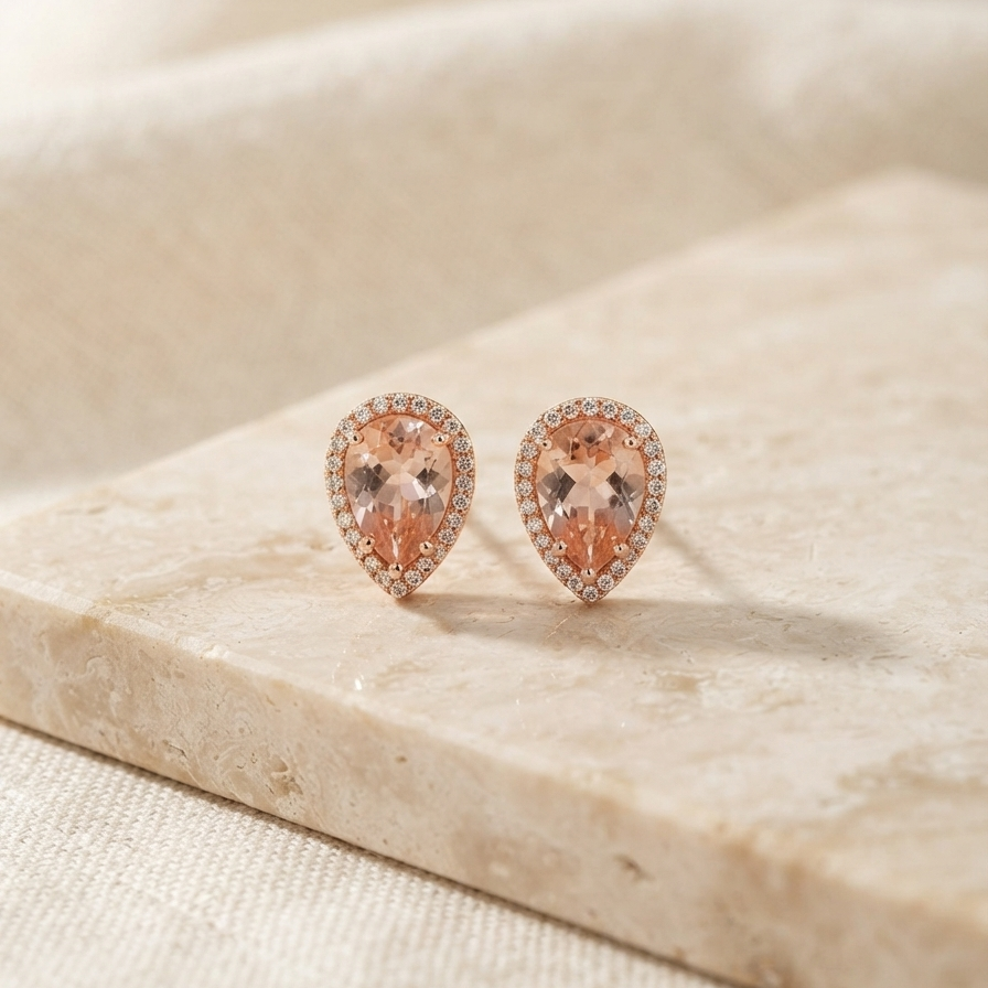 Pear Shaped Crystal Studs