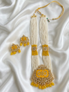 Gold Plated Kundan & Beads Neckpiece