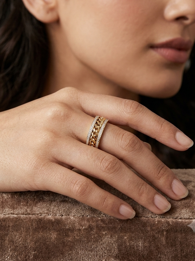 Diamond Studded Stylish Ring