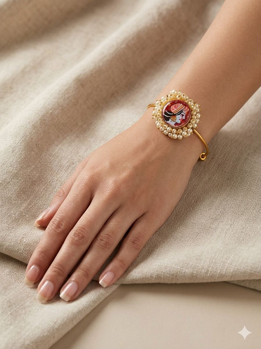 Gold Plated Handcrafted Pearl Bracelet