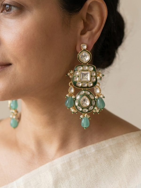 Polki Kundan Earrings