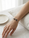 Oxidized Silver Bracelet with Stone