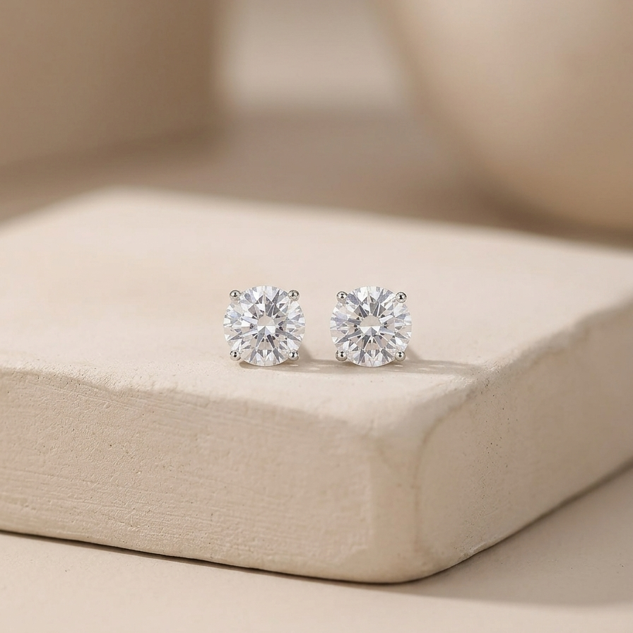 Beautiful White Stone Studs