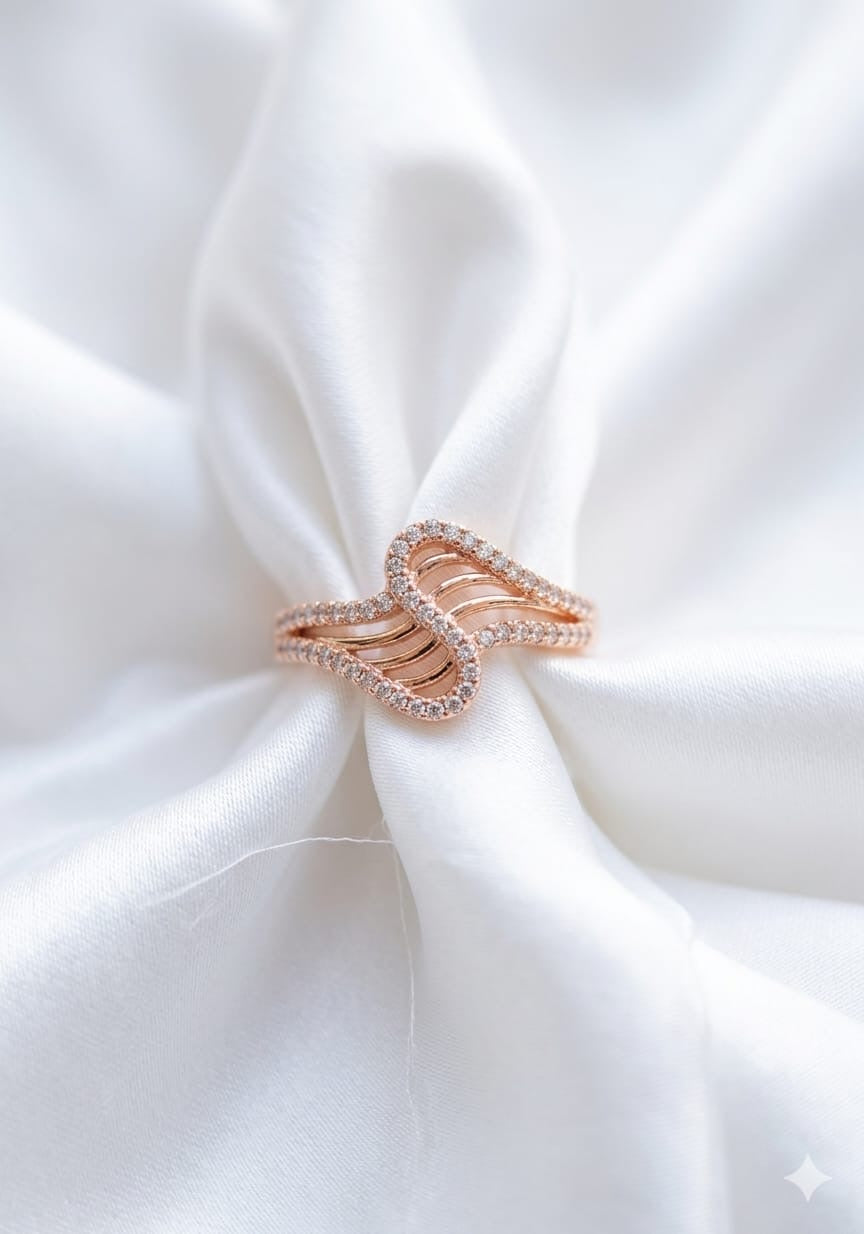 Blushing Swirl Rose Gold Ring
