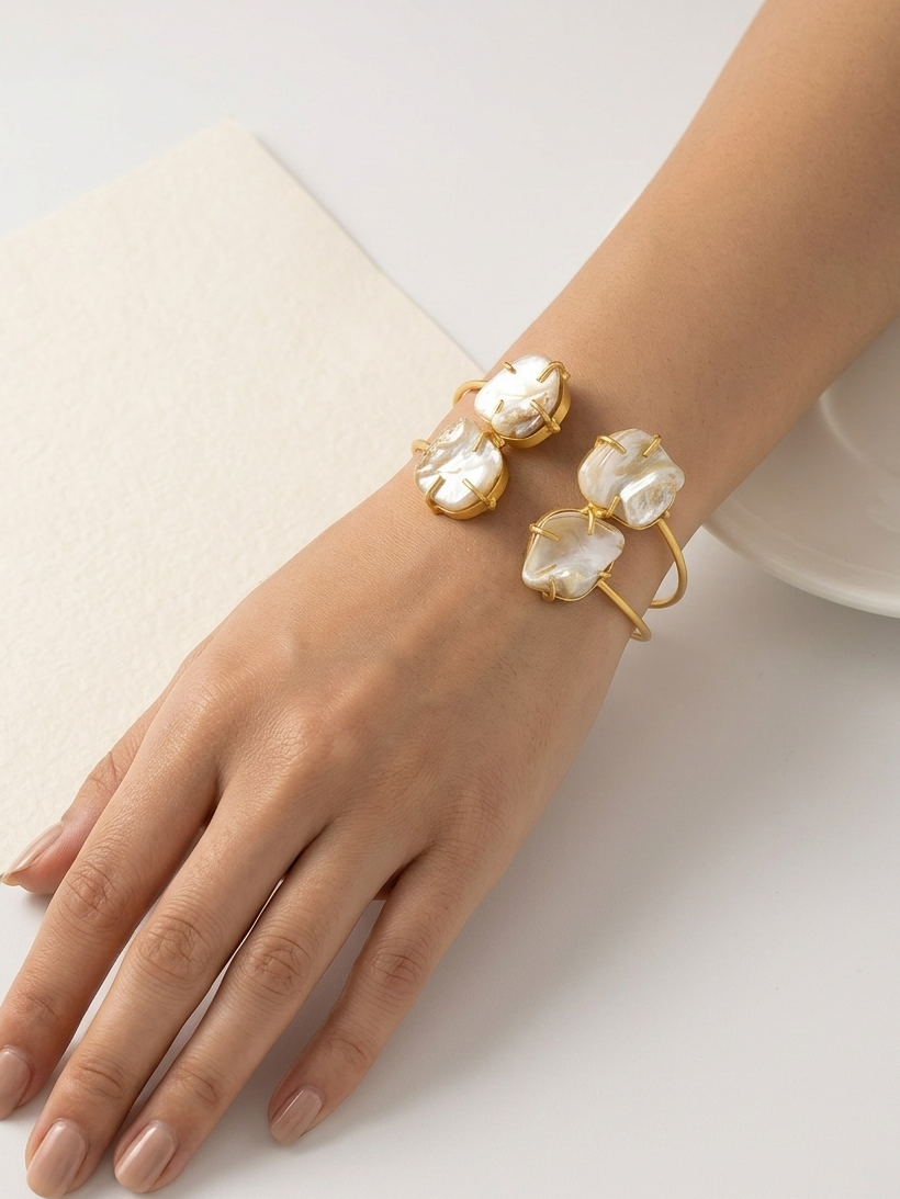 Raw Chunky Moonstone Bracelet