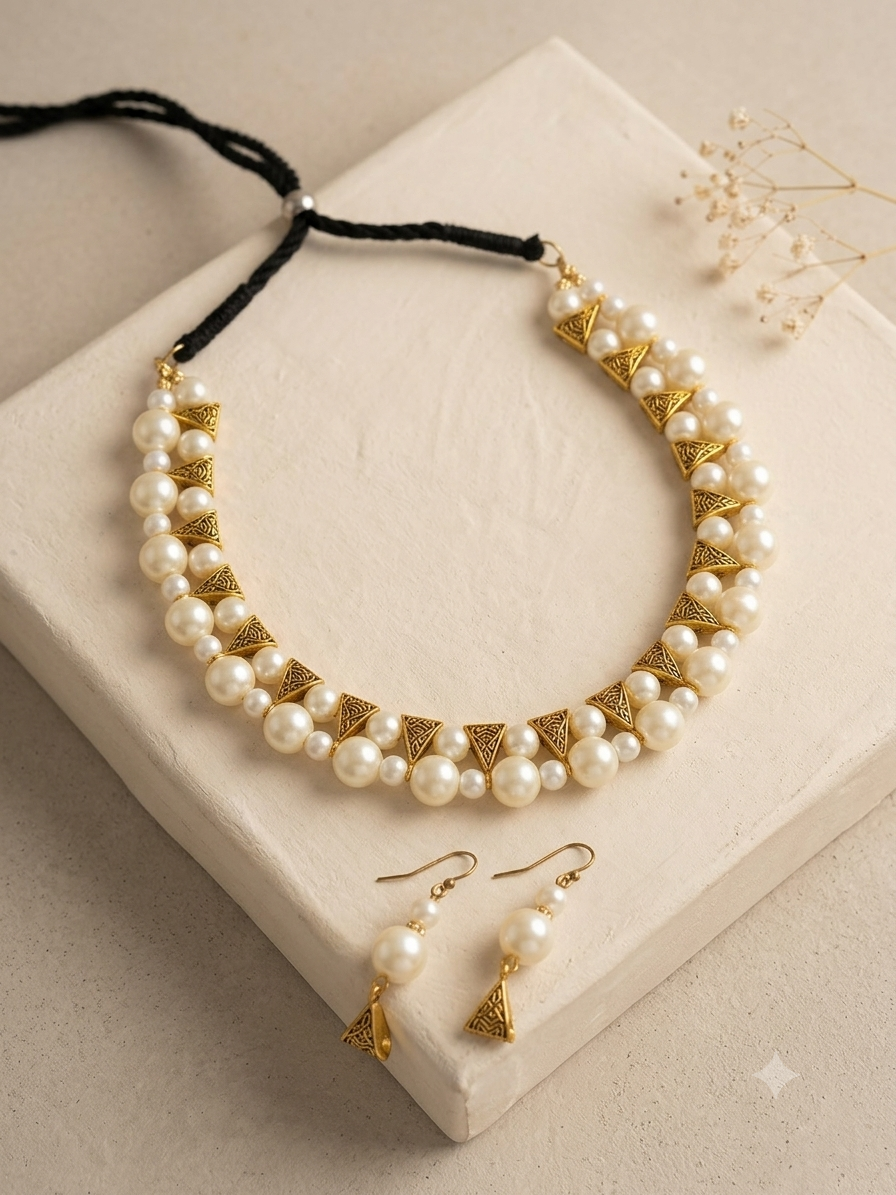 Traditional Oxidized Beads Necklace