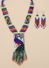 Meraki Trends Multicolor Peacock Design Necklace