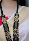 Premium Handmade Golden & Black Seed Beads Beaded Layered Necklace Earrings