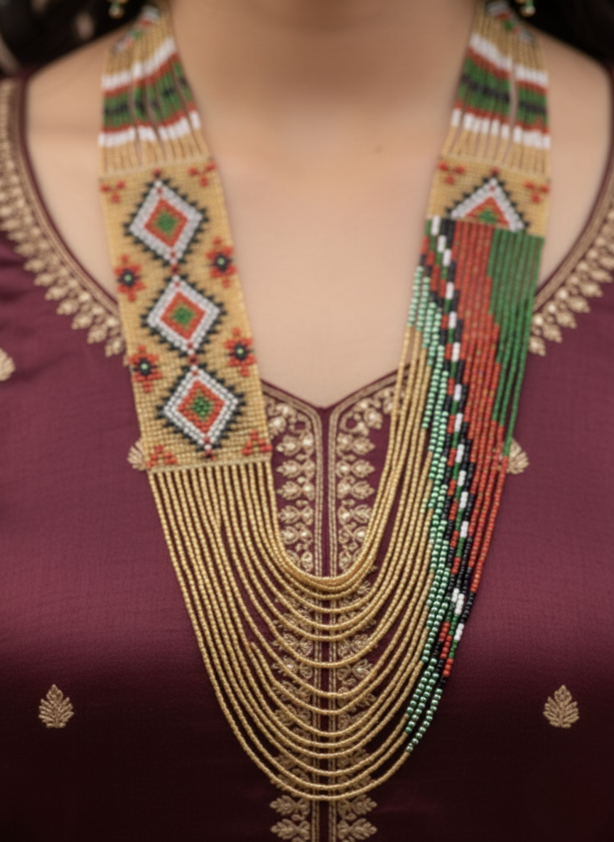 Multicolor Golden Ukranian Beads