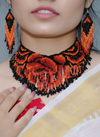 Black & Orange Beaded Choker Set
