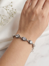 Oxidized Sterling Silver Garnet Handmade Bracelet