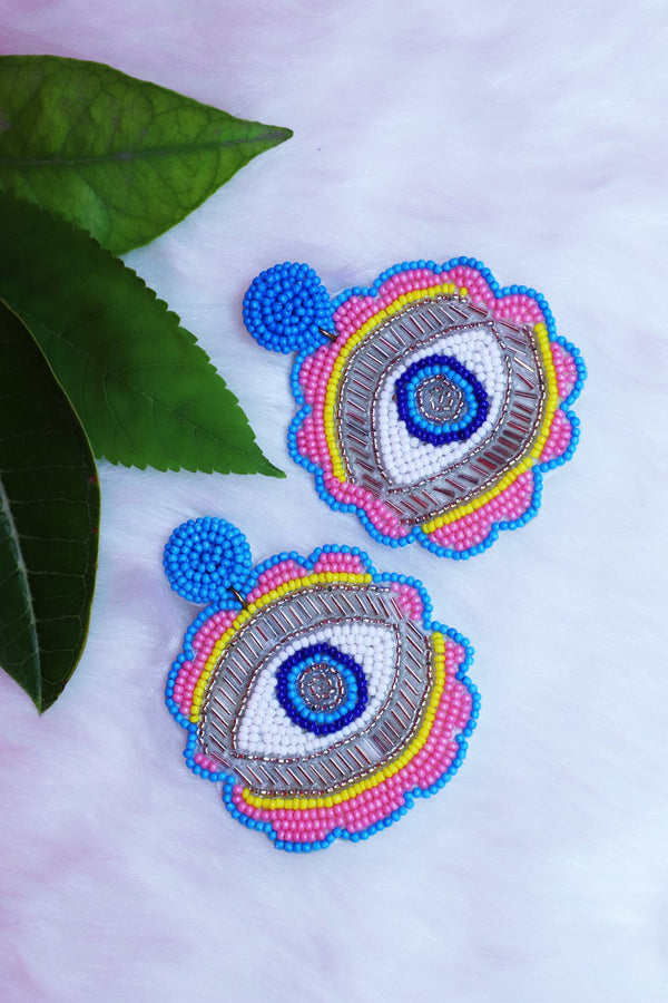 Evil Eye Multicolor Beads Earrings