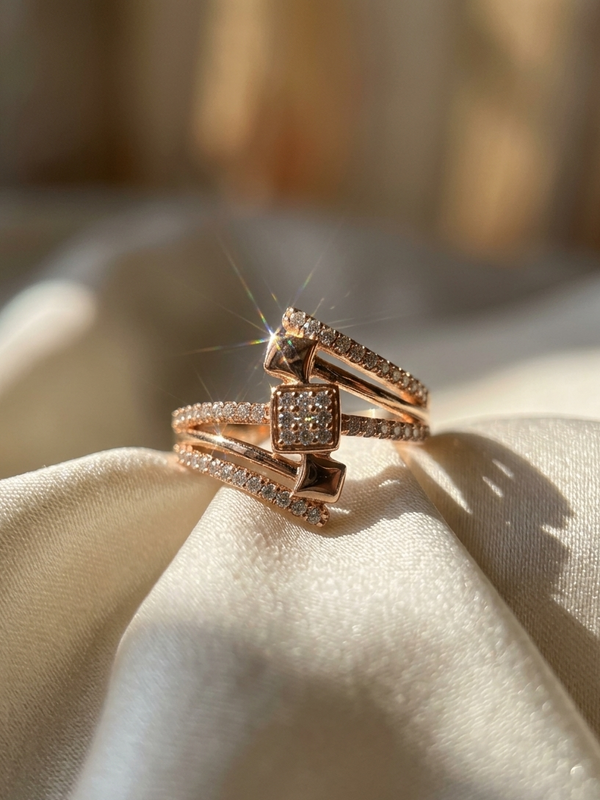 Gold Plated American Diamond Ring