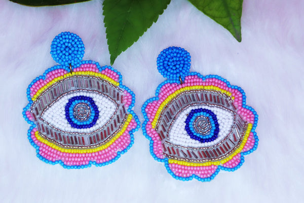 Evil Eye Multicolor Beads Earrings