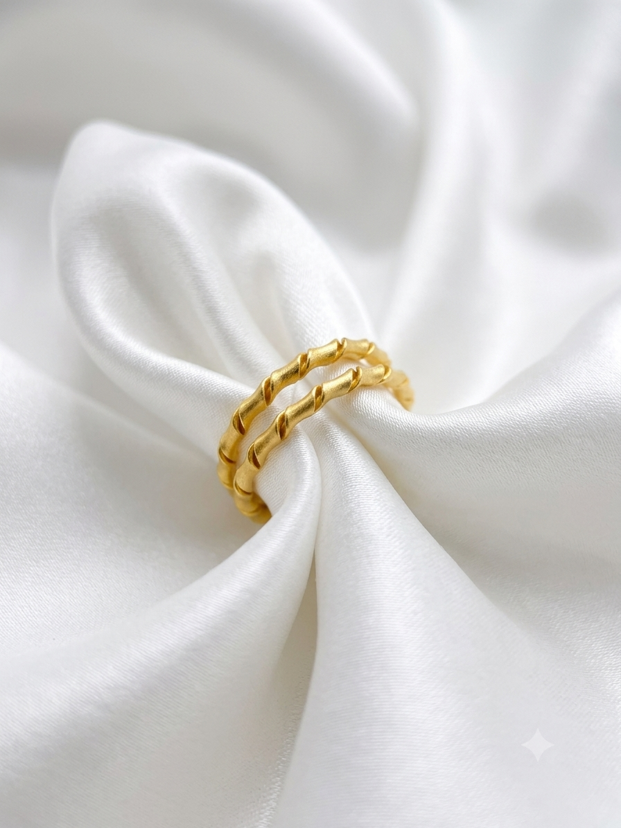 18KT Gold Plated Bamboo Ring